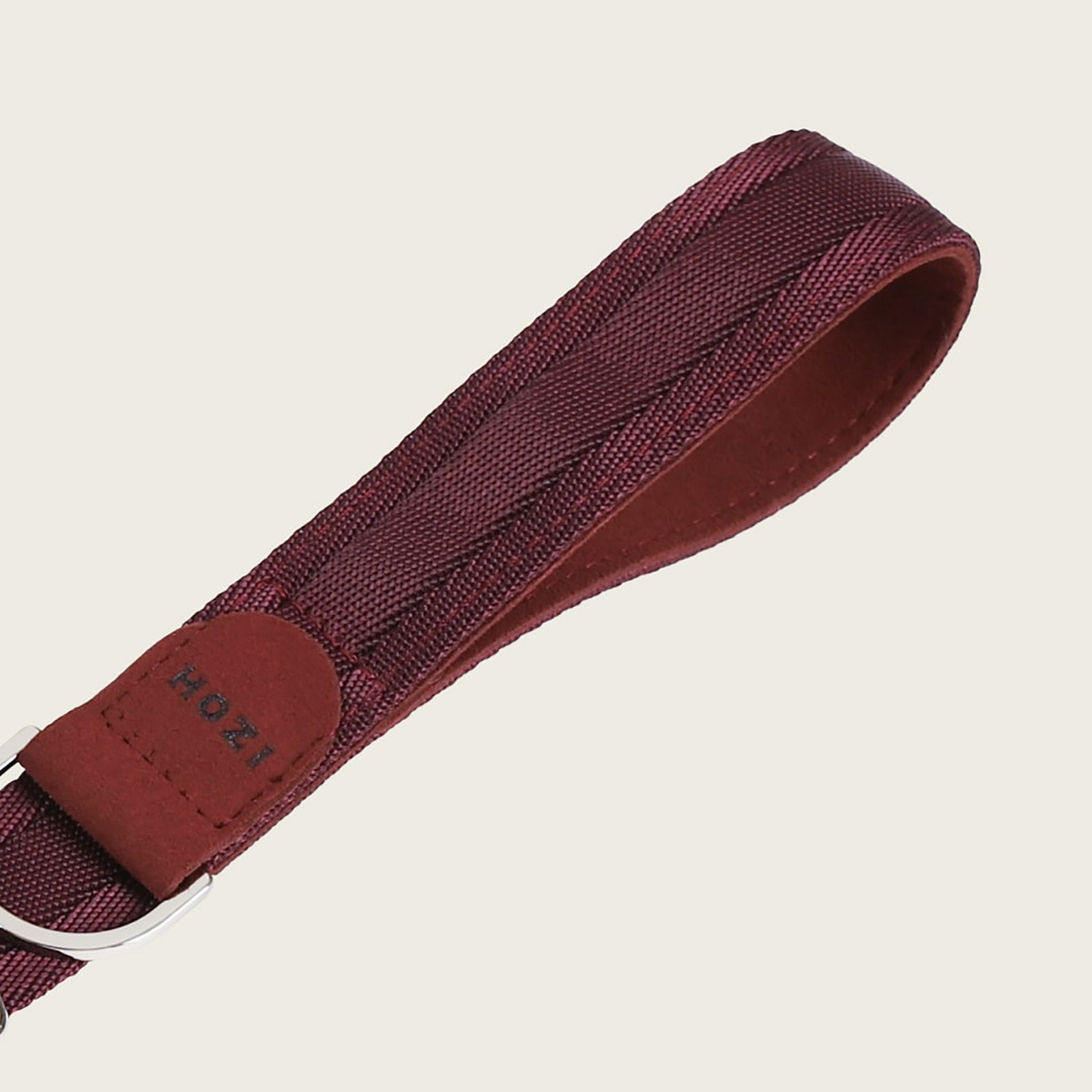 Burgundy Adjustable Short Dog Leash – Durable Nylon, Auto-Locking Clip, Soft Handle - Image 3